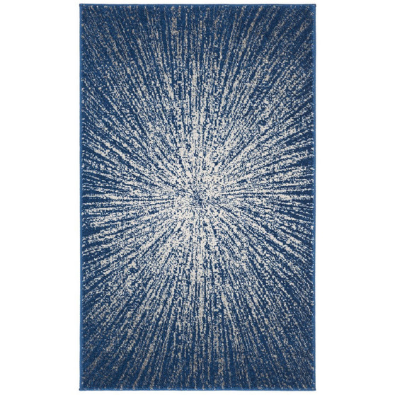 Evoke Navy and Ivory 3' x 5' Area Rug