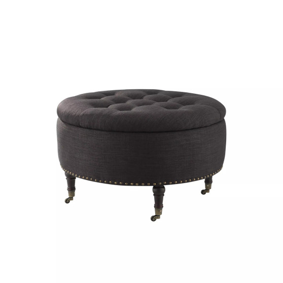 Elizabeth Hidden Storage Round Ottoman