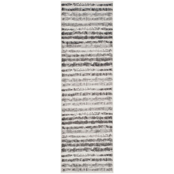 Adirondack Ivory and Charcoal 2'6" x 8' Runner Area Rug