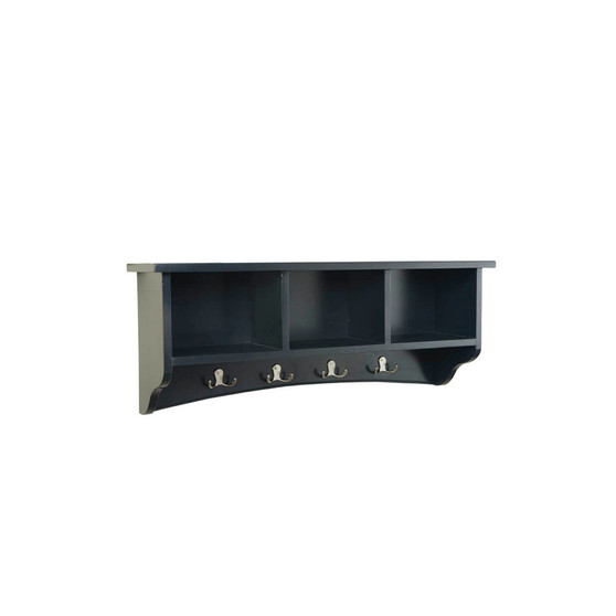 Shaker Cottage Storage Coat Hook, Charcoal Gray