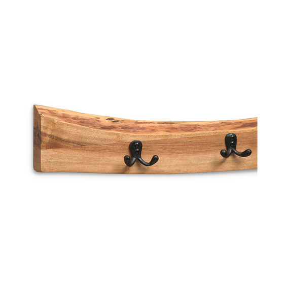 Alpine Natural Live Edge Wood 36" Coat Hooks