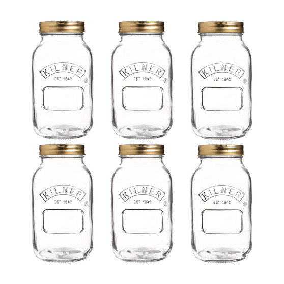 Canning Jar 34 oz, Set of 6