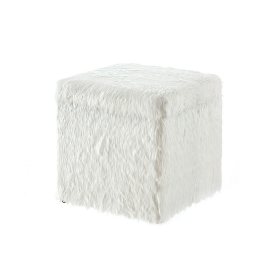 Lilly Faux Fur Storage Cube Ottoman