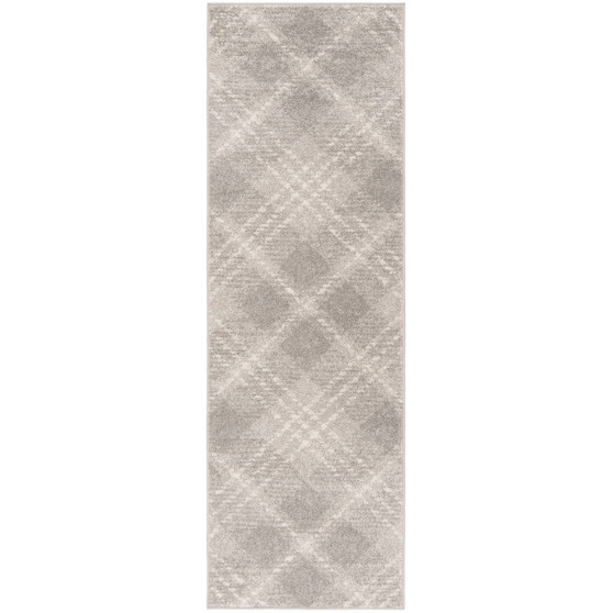 Adirondack Light Grey and Ivory 2'6" x 6' Runner Area Rug