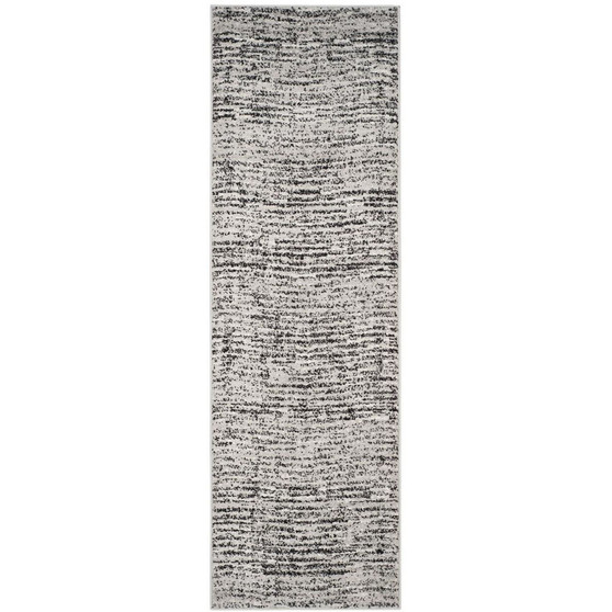 Adirondack Black and Silver 2'6" x 8' Runner Area Rug