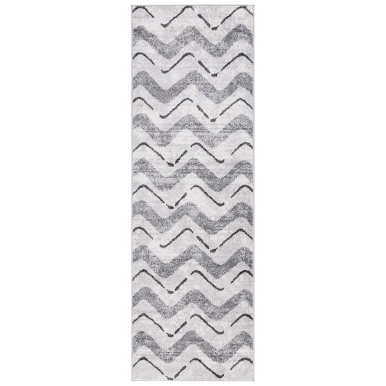 Adirondack Silver and Charcoal 2'6" x 6' Runner Area Rug