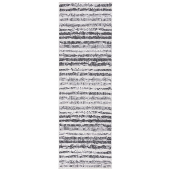 Adirondack Ivory and Charcoal 2'6" x 6' Runner Area Rug