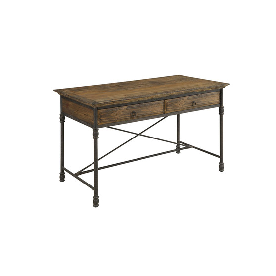 Pearce Rustic Industrial Style 2 Drawer Desk for Livingroom, Office, Entryway