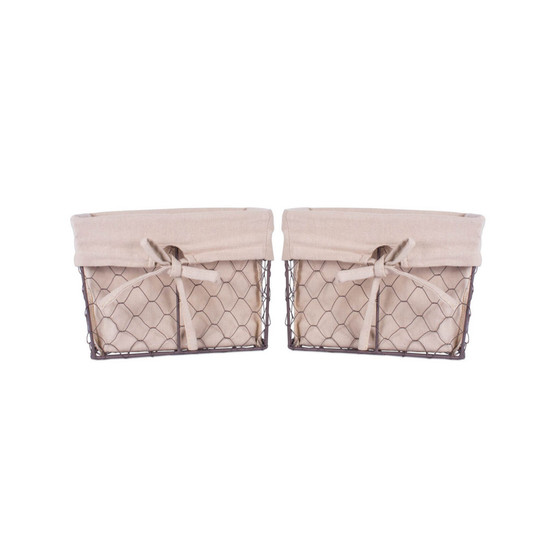 Medium Bronze Chicken Wire Liner Basket Set of 2