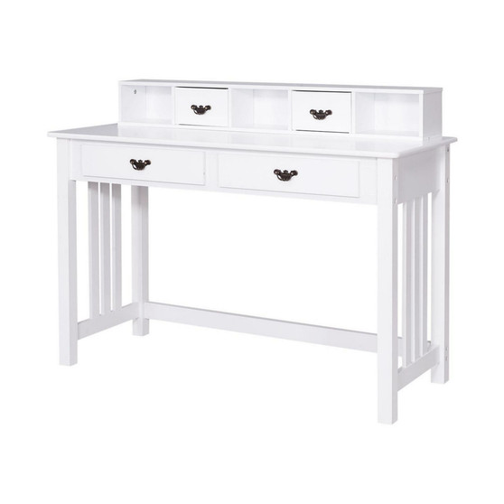 Writing Desk Mission White Home Office Computer Desk 4 Drawer