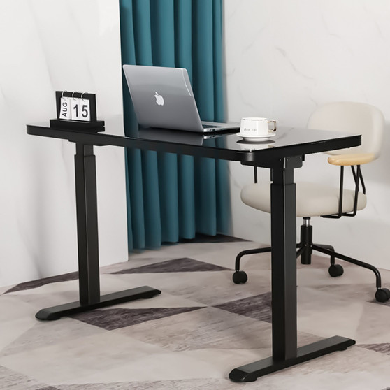 Glass Table Top standing deskBlack