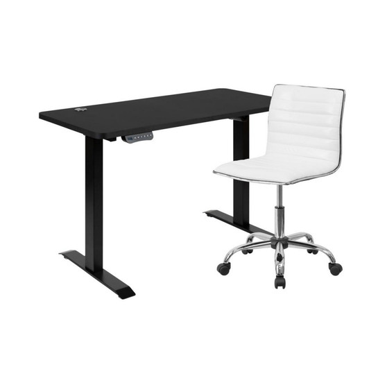48" Wide Electric Adjustable Standing Desk & Ribbed Office Chair