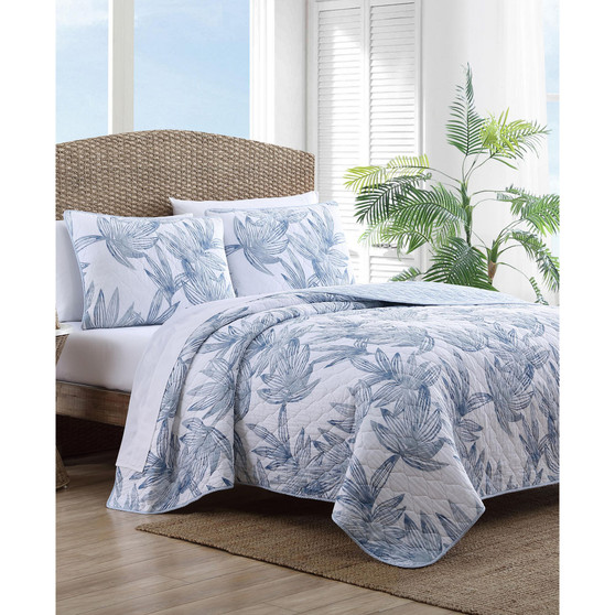 Tommy Bahama Kayo Blue Reversible 2-Piece Twin Quilt Set