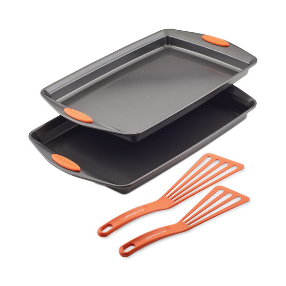 Nonstick Cookie Pans & Slotted Spatulas, 4-Pc. Set