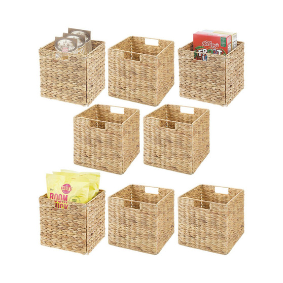 Woven Hyacinth Kitchen Storage Organizer Basket Bin, 8 Pack