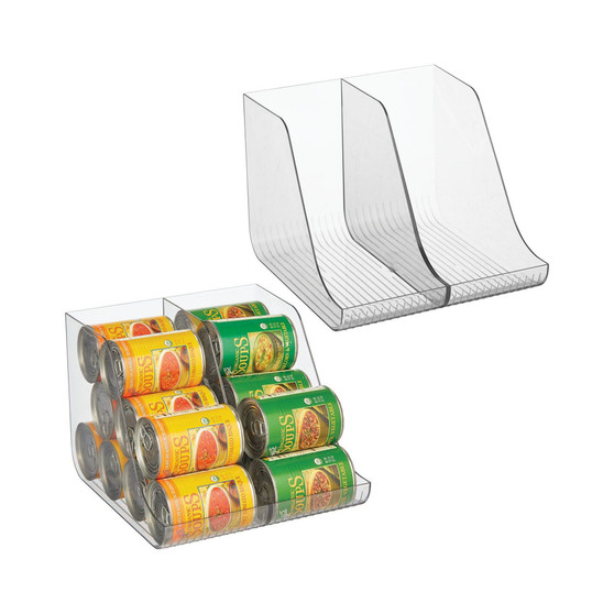 Plastic Can Organizer Bin For Kitchen and Fridge Storage, 2 Pack
