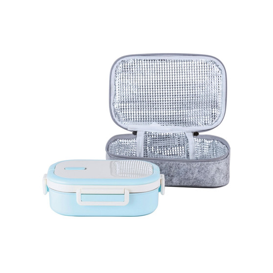 22OZ Leakproof Lunch Box With Insulated Lunch Bag, Blue