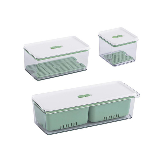 Stackable Produce Savers, Organizer Bins, Set of 3, Green