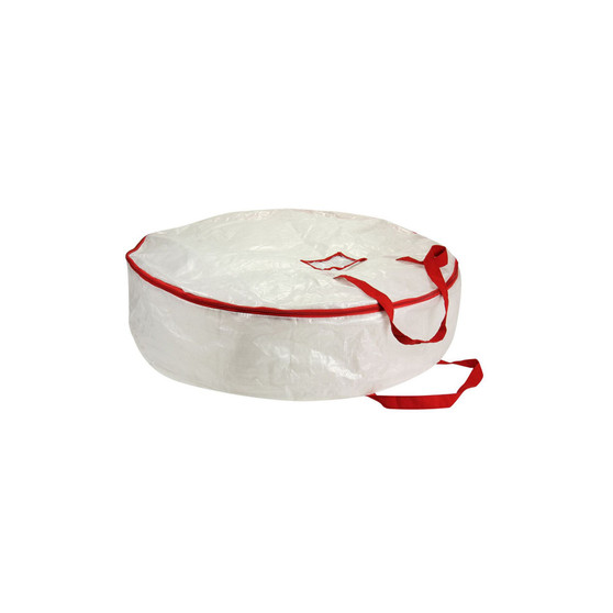 24" Wreath Bag Red Trim