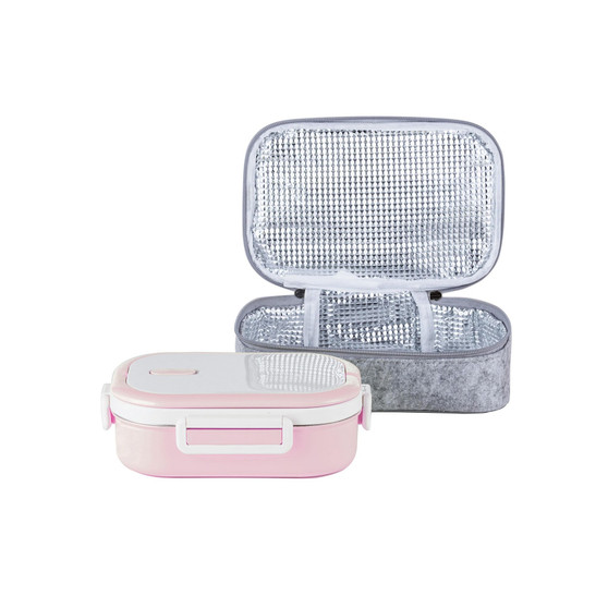 22OZ Leakproof Lunch Box With Insulated Lunch Bag, Pink