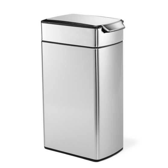 Brushed Stainless Steel 40 Liter Fingerprint Proof Slim Touch Bar Trash Can