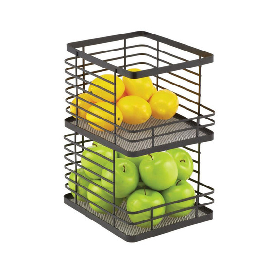 Modern Metal Wire Kitchen Cabinets, Pantry, Small, Matte Black - 2 Pack