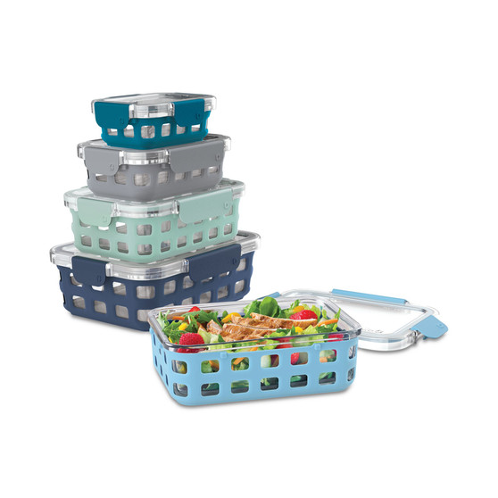 Duraglass Mixed 10-Pc. Food Storage Container Set, Blue