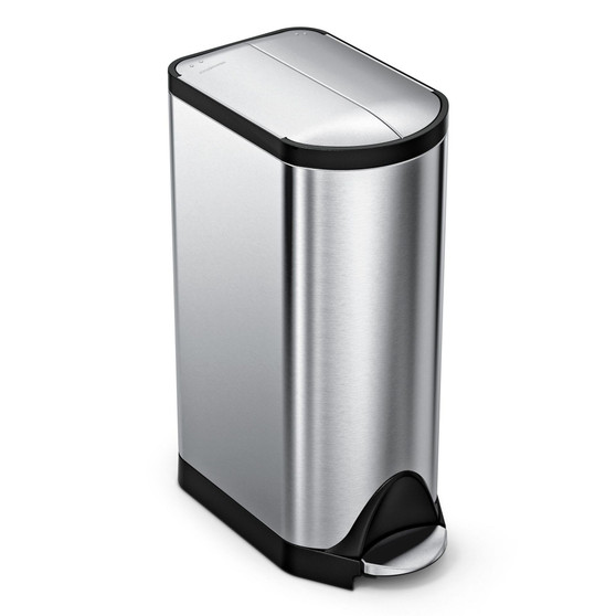 Brushed Stainless Steel 30 Liter Fingerprint Proof Butterfly Step Trash Can