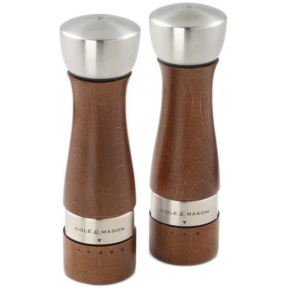 Oldbury Walnut-Stained Salt & Pepper Mill Set