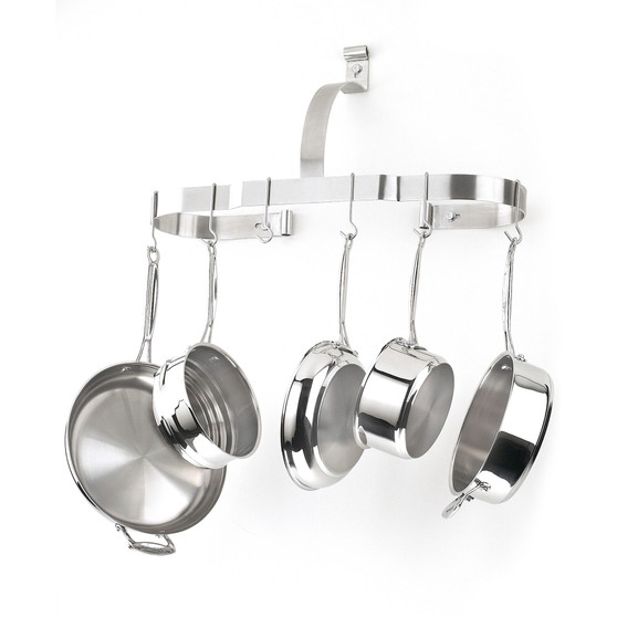 Chef's Classic Stainless Steel Oval Wall Pot Rack