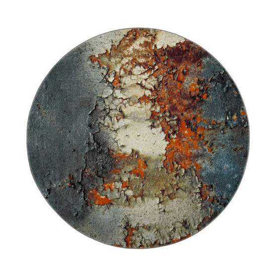 Glacier Blue and Multi 6'7" x 6'7" Round Area Rug