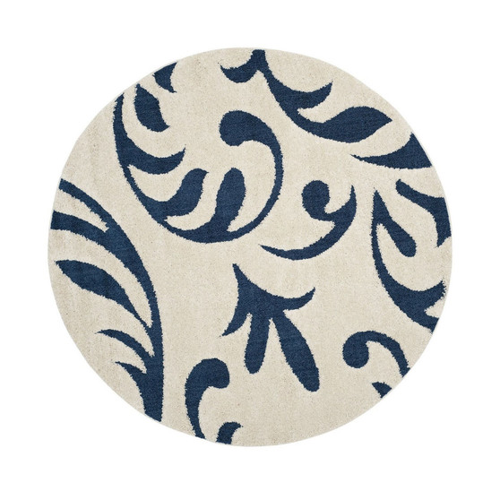 Shag 6'7" x 6'7" Round Area Rug
