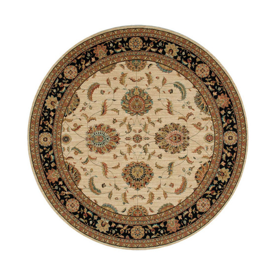Living Treasures LI04 Ivory 7'10" Round Rug