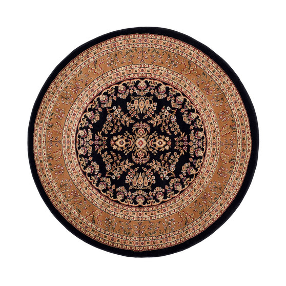Lyndhurst Black and Tan 8' x 8' Round Area Rug
