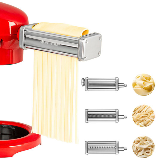 Pasta Roller, Spaghetti Cutter and Fettuccine Cutter Attachments 3 Piece Set