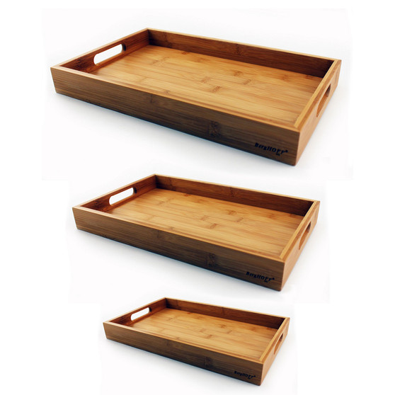 Bamboo 3 Piece Tray Set