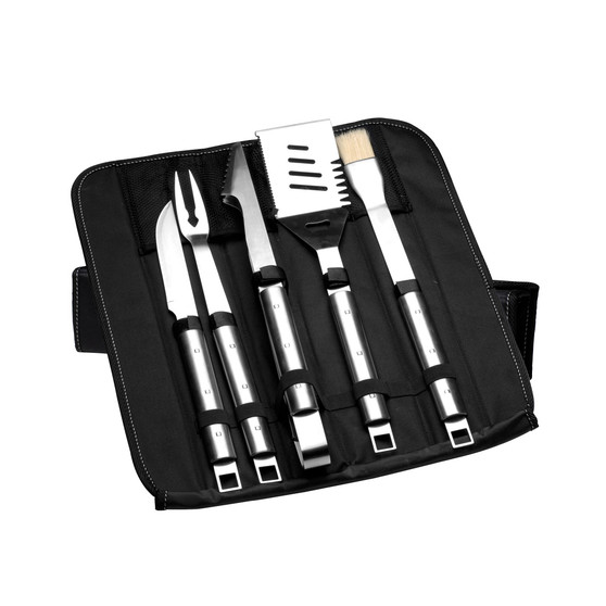 Cubo 6-Pc. Stainless Steel BBQ Set with Folding Bag