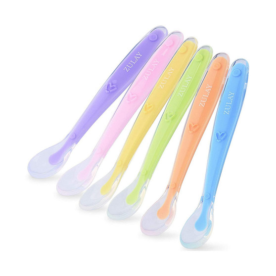 6 Pack Silicone Baby Spoon - First Stage Baby Feeding Spoon