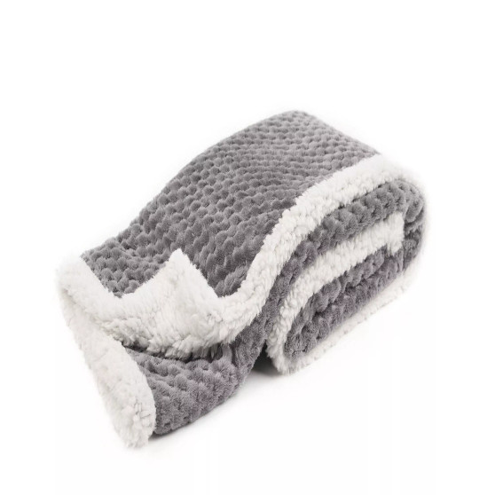 Popcorn Plush Sherpa Lined Baby Blanket