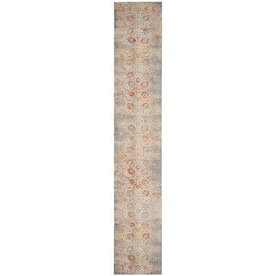 Vintage Persian Grey and Multi 2'2" x 10' Runner Area Rug