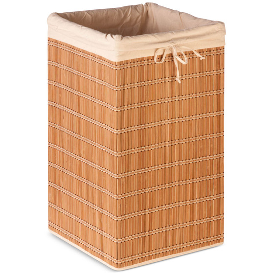 Honey-Can-Do Square Bamboo Wicker Hamper