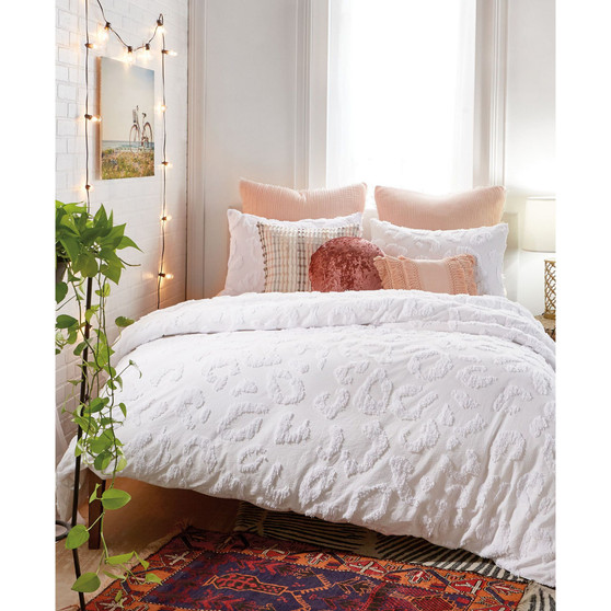 Peri Chenille Leopard Comforter Set, Full/Queen