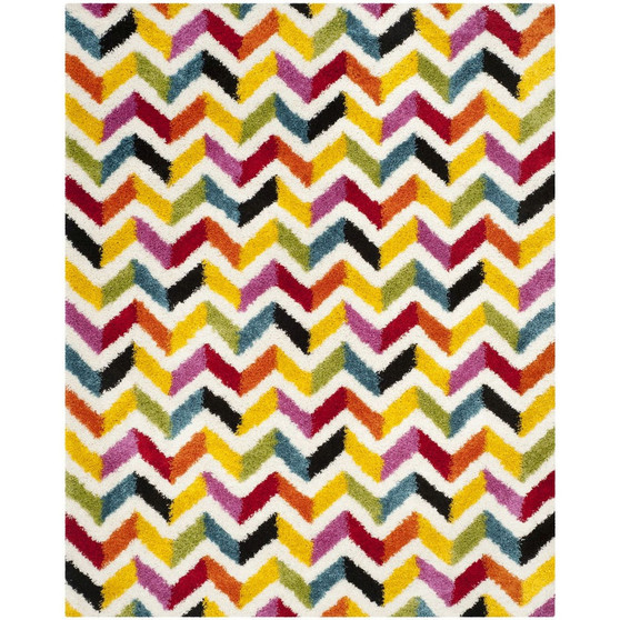 Shag Kids Ivory and Multi 8' x 10' Area Rug