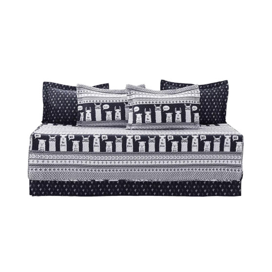 Llama Stripe 6 Piece Daybed Set for Kids, 75" x 39"