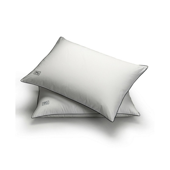 White Goose Down Soft Density Stomach Sleeper Pillow with 100% Certified RDS Down, and Removable Pillow Protector - Set of 2, Full/Queen