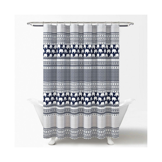 Elephant Stripe Shower Curtain, 72" x 72"