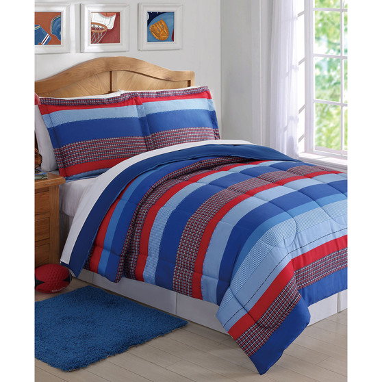Sebastian Reversible 2-Pc. Stripe Twin Comforter Set