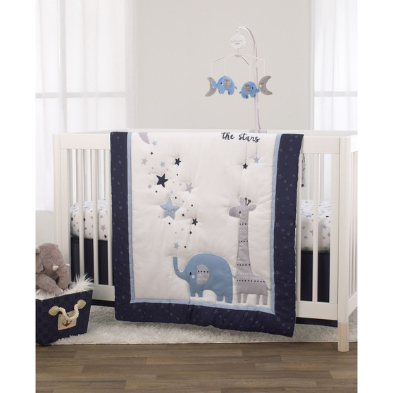 Safari Moon and Stars 3-Piece Crib Bedding Set