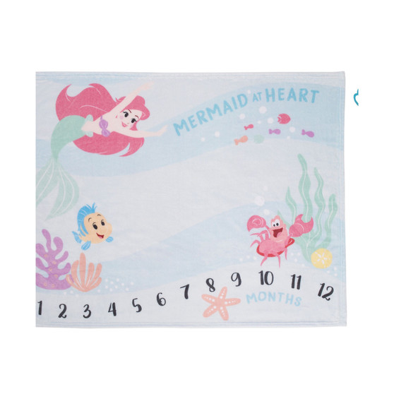 The Little Mermaid Super Soft Milestone Baby Blanket Set, 2 Piece