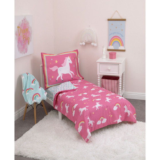 Carter's Rainbows and Unicorns 4-Piece Toddler Bedding Set